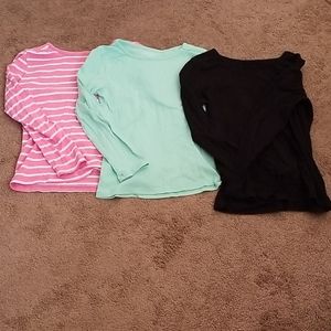 Girls long sleeve shirt set of 3.
